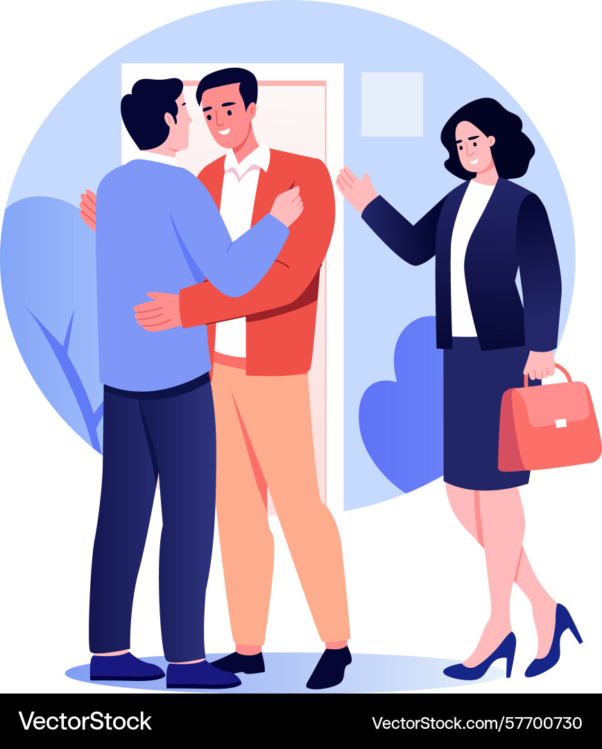 A flat style showing person hugging Vector Image