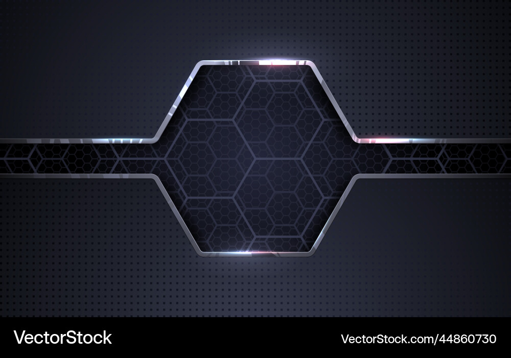 Abstract metal background with hexagonal pattern Vector Image