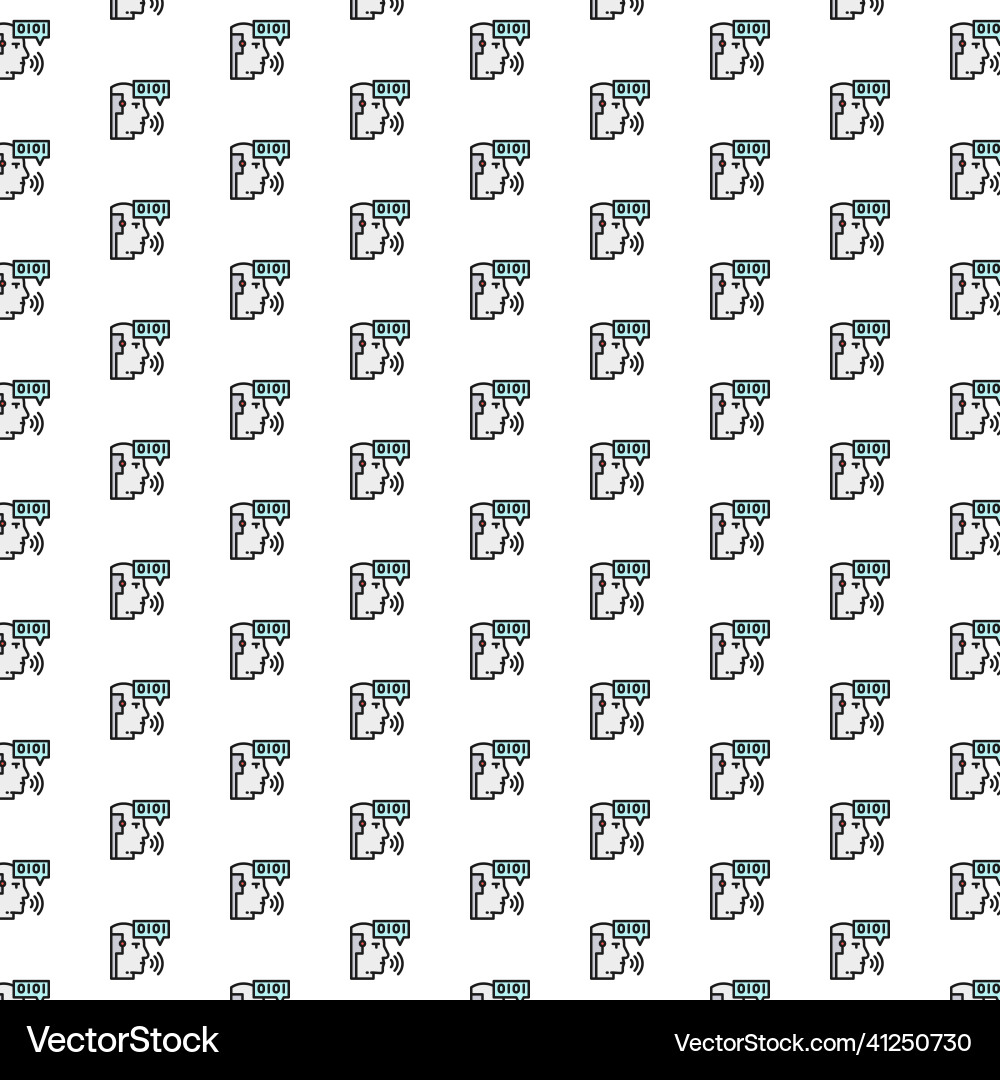 Artificial intelligence robot with sound waves Artificial intelligence robot with sound waves vector image
