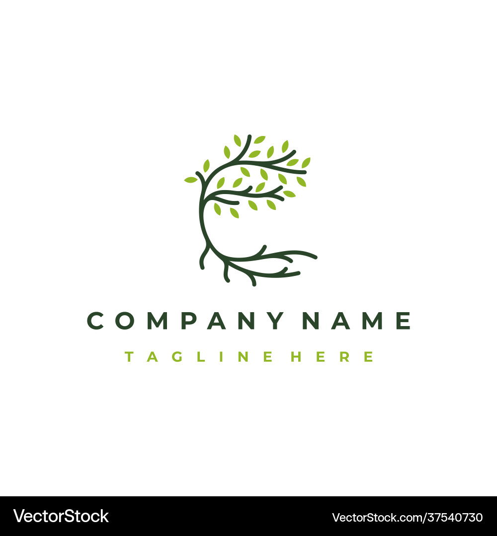 Baum und Wurzeln Logo Design isoliert abstrakt Baum und Wurzeln Logo Design isoliert abstrakt vektorbild