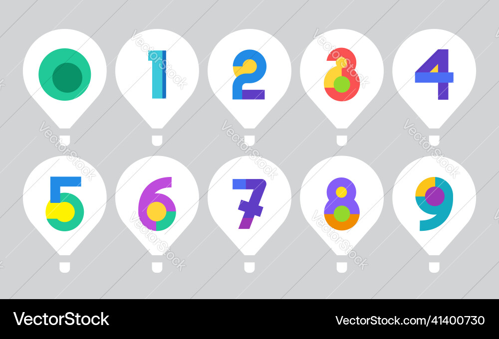 Bullet points info markers numbers 1234567 Vector Image