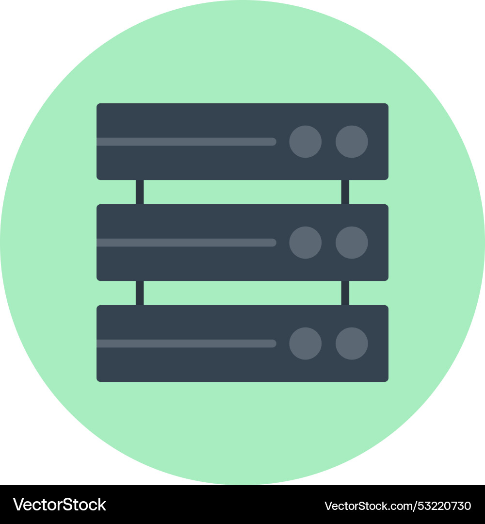 Database flat circle icon vector image