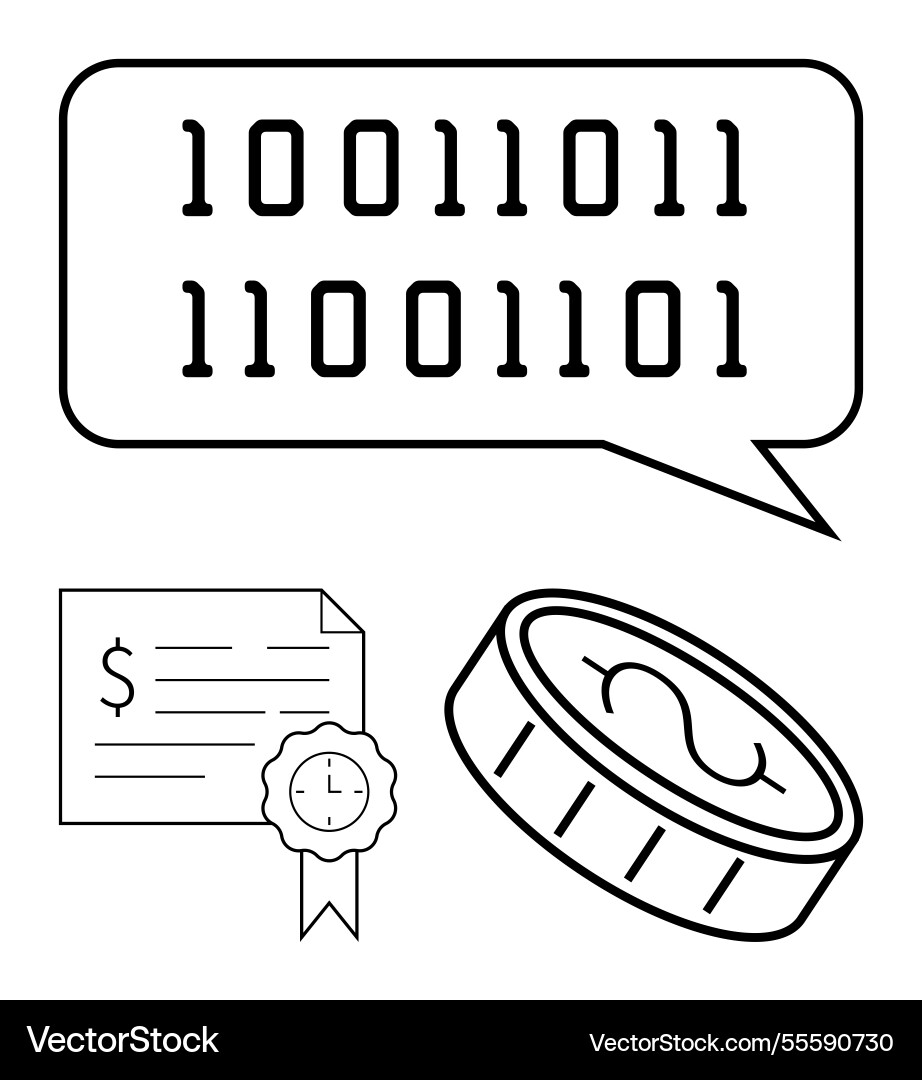 Digital economy binary code in speech bubble Digital economy binary code in speech bubble vector image