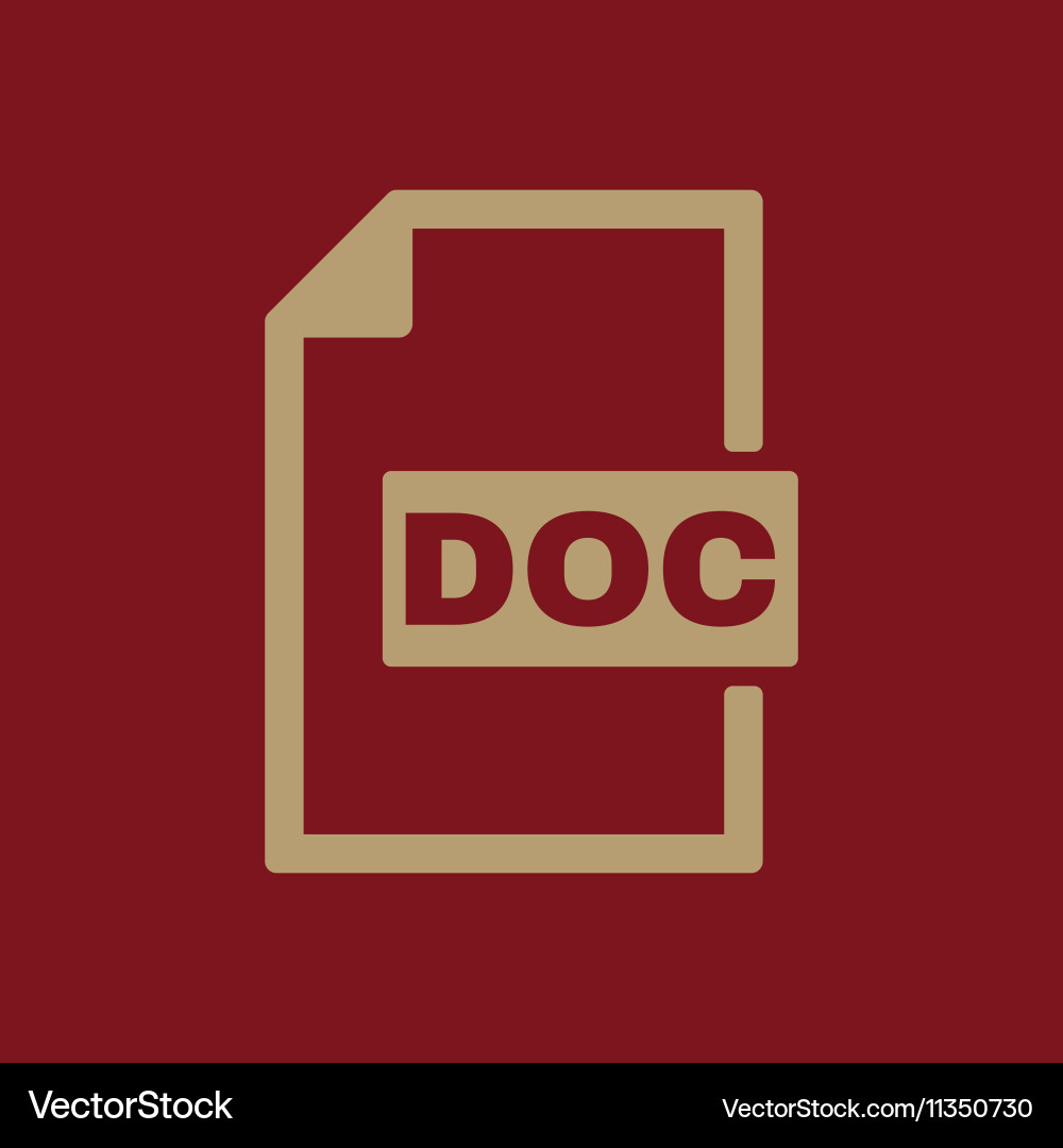 Doc icon text file format symbol flat vector image