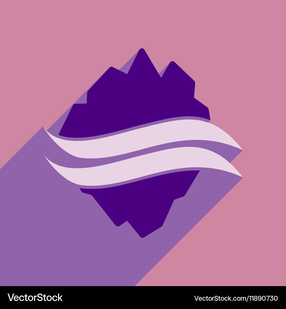 Flat web icon with long shadow map arctic Vector Image