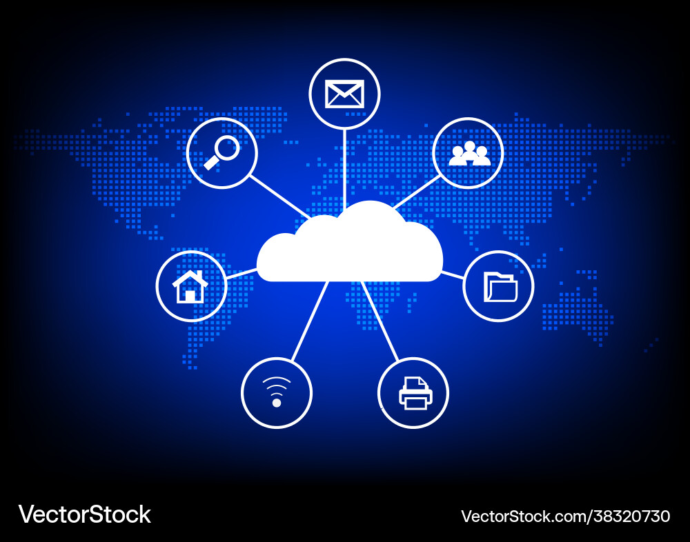 Graphics diagram cloud computing concept Graphics diagram cloud computing concept Vector Image