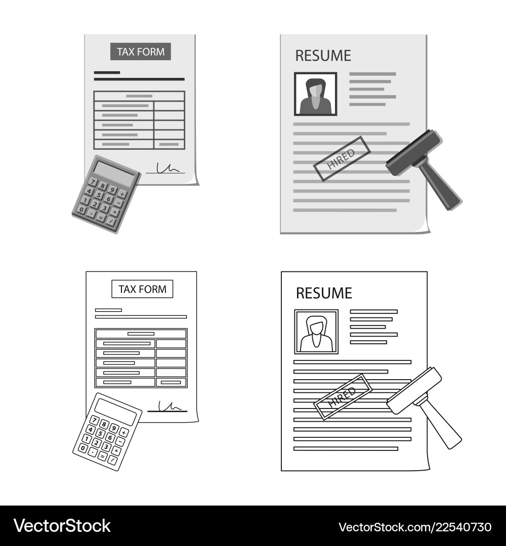 Isolated object of form and document icon set Vector Image
