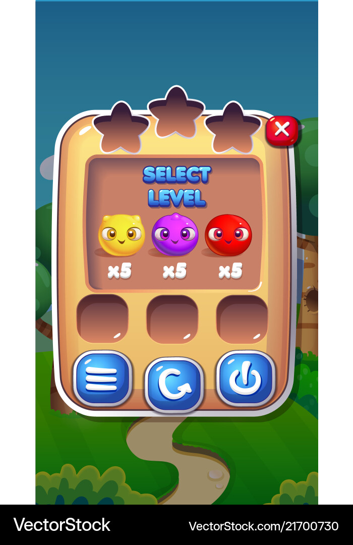 Level select mobile game Benutzeroberfläche gui Assets Level select mobile game Benutzeroberfläche gui Assets vektorbild