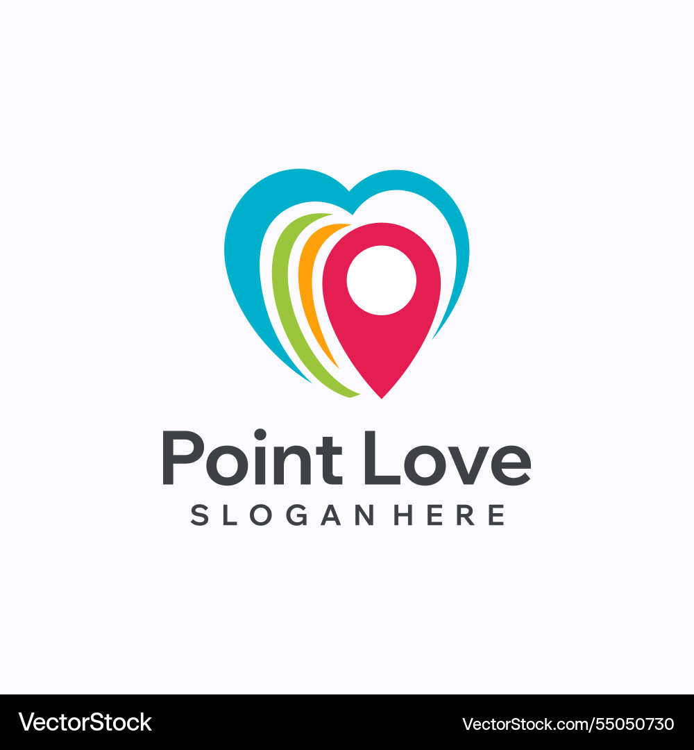 Love point logo design template map pointer vector image