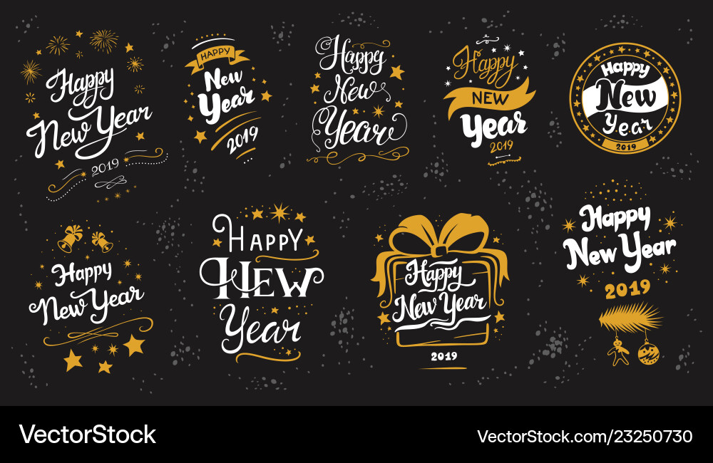 New year 2019 lettering designs set New year 2019 lettering designs set vector image