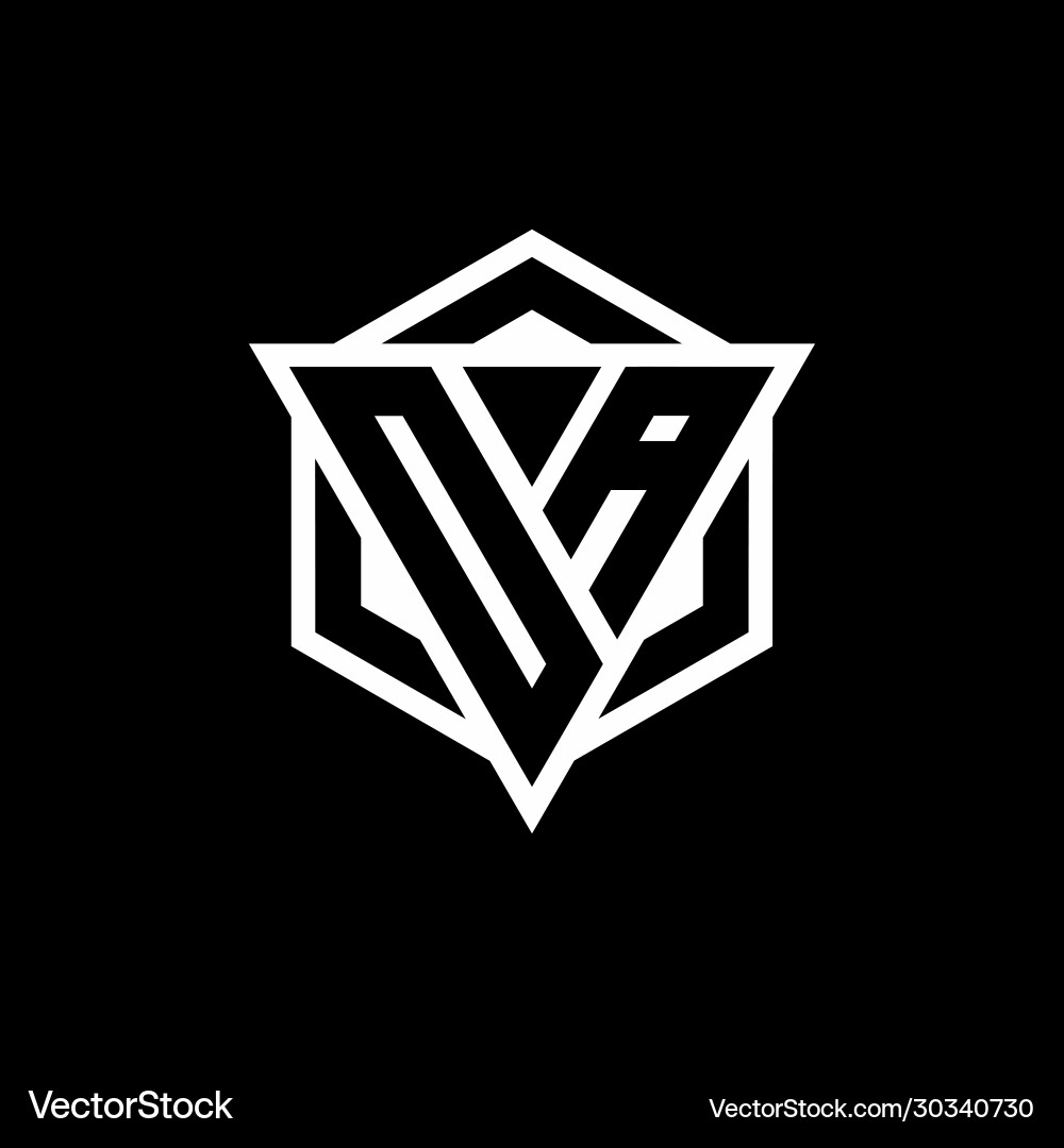 Oa logo monogram with triangle and hexagon shape vector image