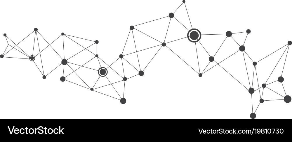 Polygonal with connecting dots and lines Vector Image