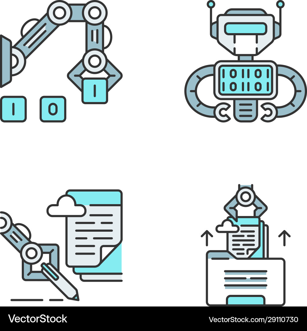 Rpa color icons set Rpa color icons set vector image