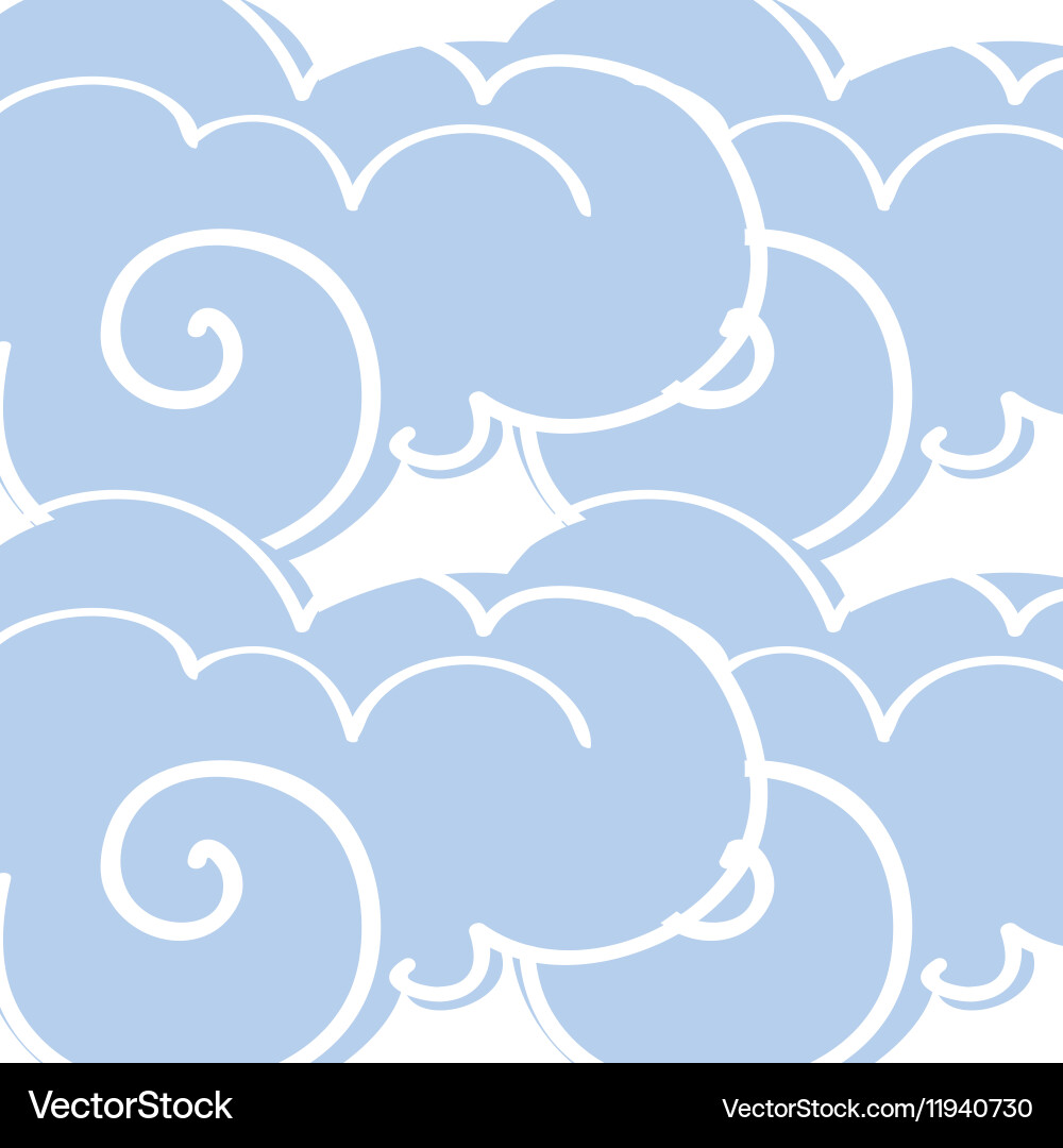 Seamless pattern with clouds vector image