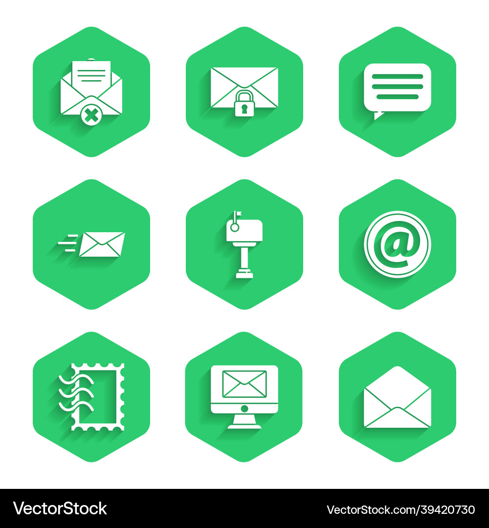 Set mail box monitor and envelope e Set mail box monitor and envelope e vector image