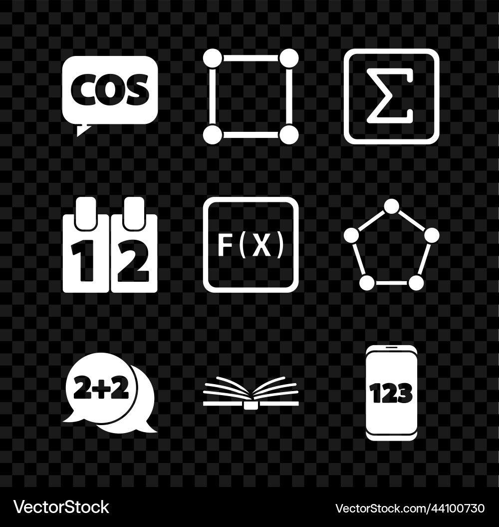 Set mathematics function cosine geometric figure Set mathematics function cosine geometric figure vector image