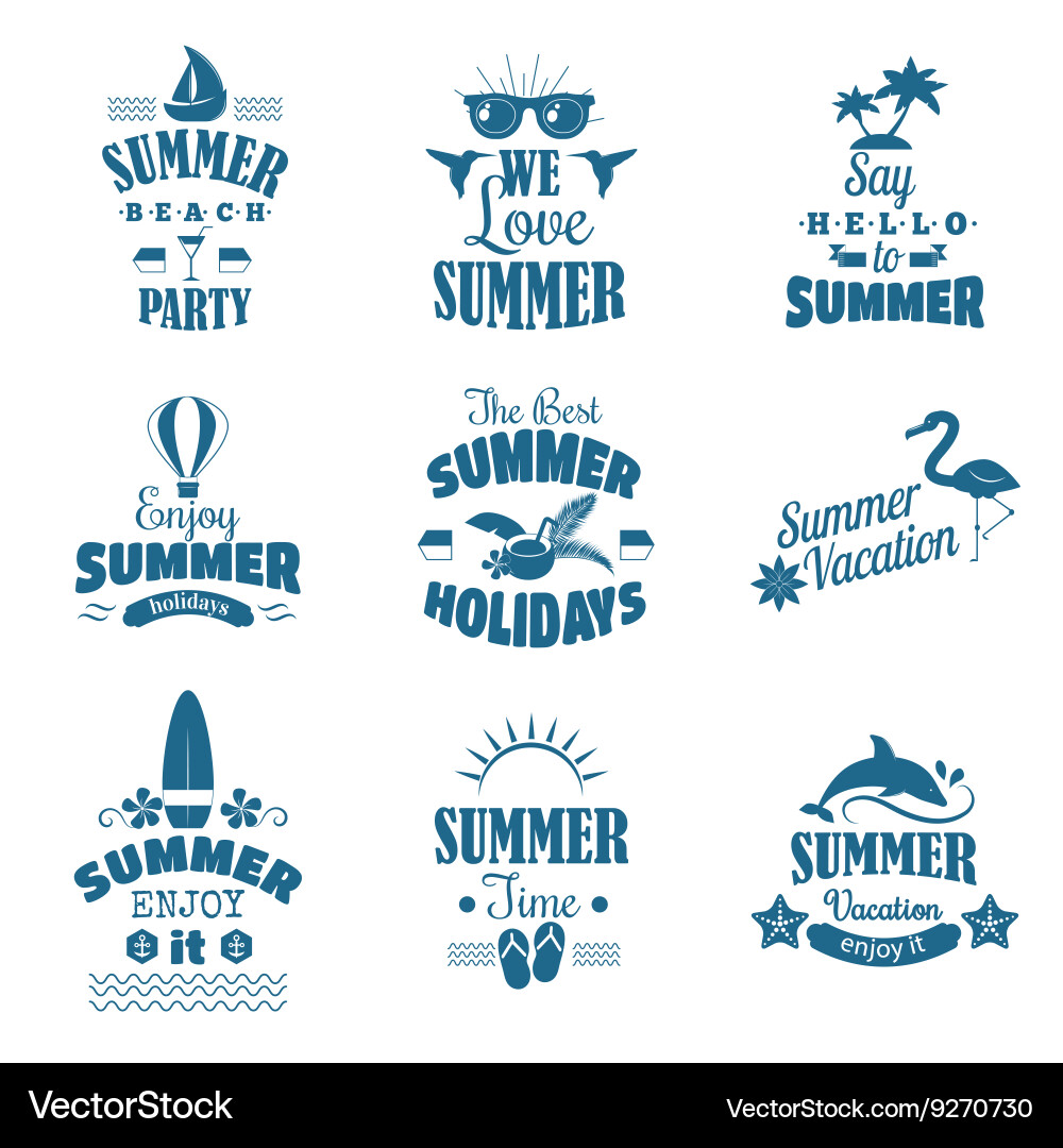 Summer emblem set Summer emblem set vector image