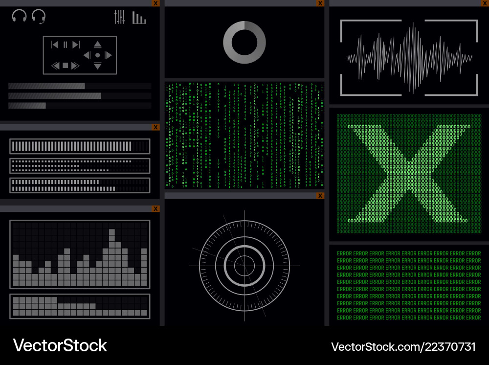 A hacker program with viruses Vector Image