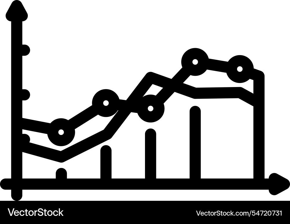 Analytics chart big data line icon Analytics chart big data line icon vector image