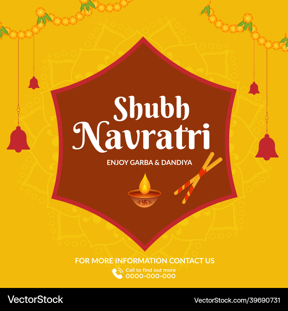 Banner design of shubh navratri Banner design of shubh navratri vector image