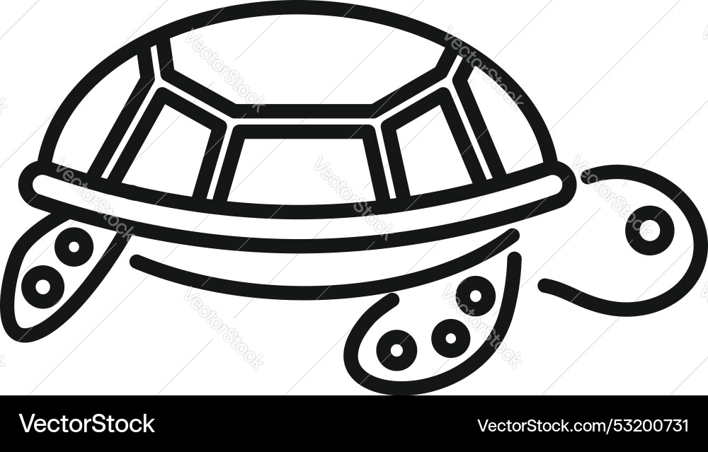 Big turtle walking slowly with strong shell Vector Image