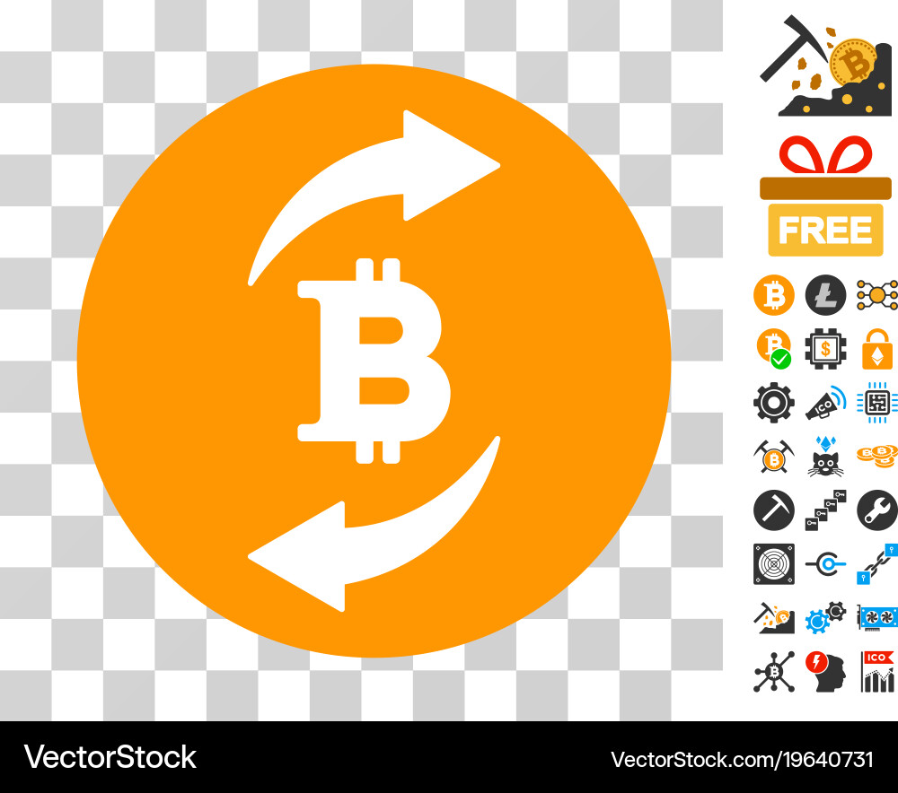 Bitcoin exchange icon with bonus – Royalty-Free Vector | VectorStock