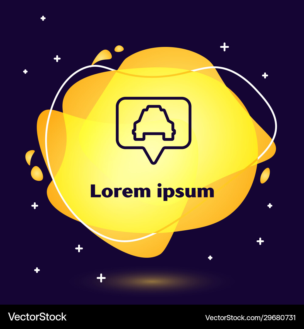 Black line map pointer with taxi icon isolated Black line map pointer with taxi icon isolated vector image