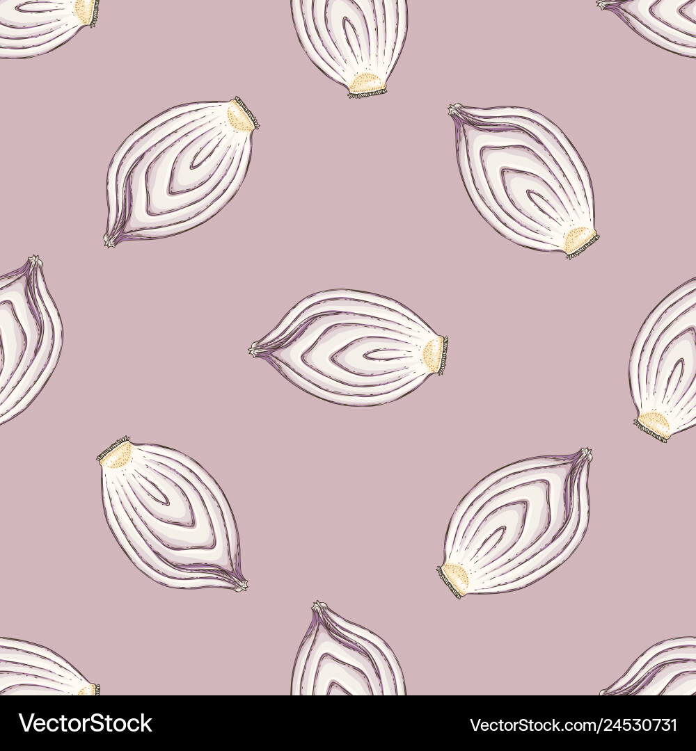 Bulb onion cross section seamless pattern Bulb onion cross section seamless pattern Vector Image