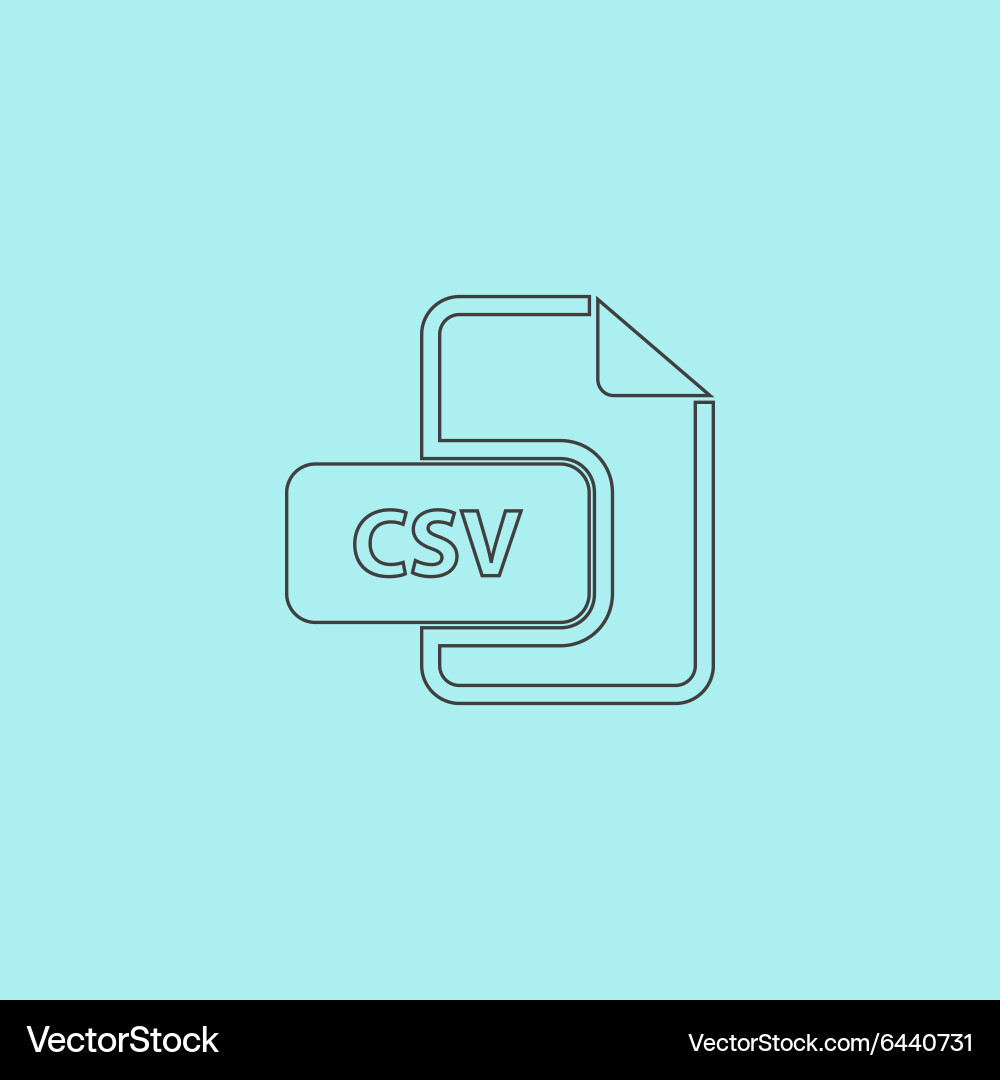 Csv extension text file type icon Vector Image