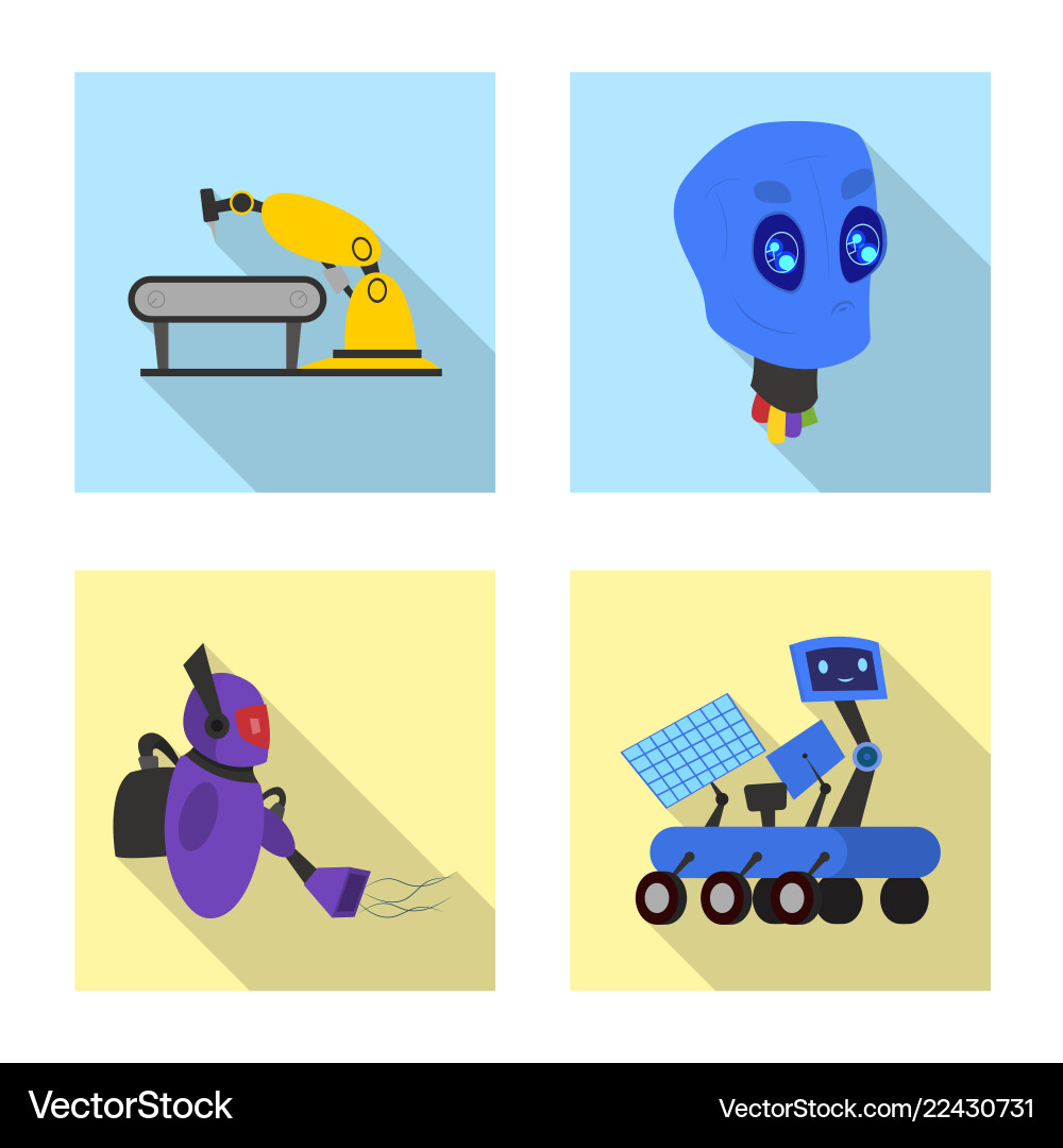 Design of robot and factory symbol Design of robot and factory symbol vector image