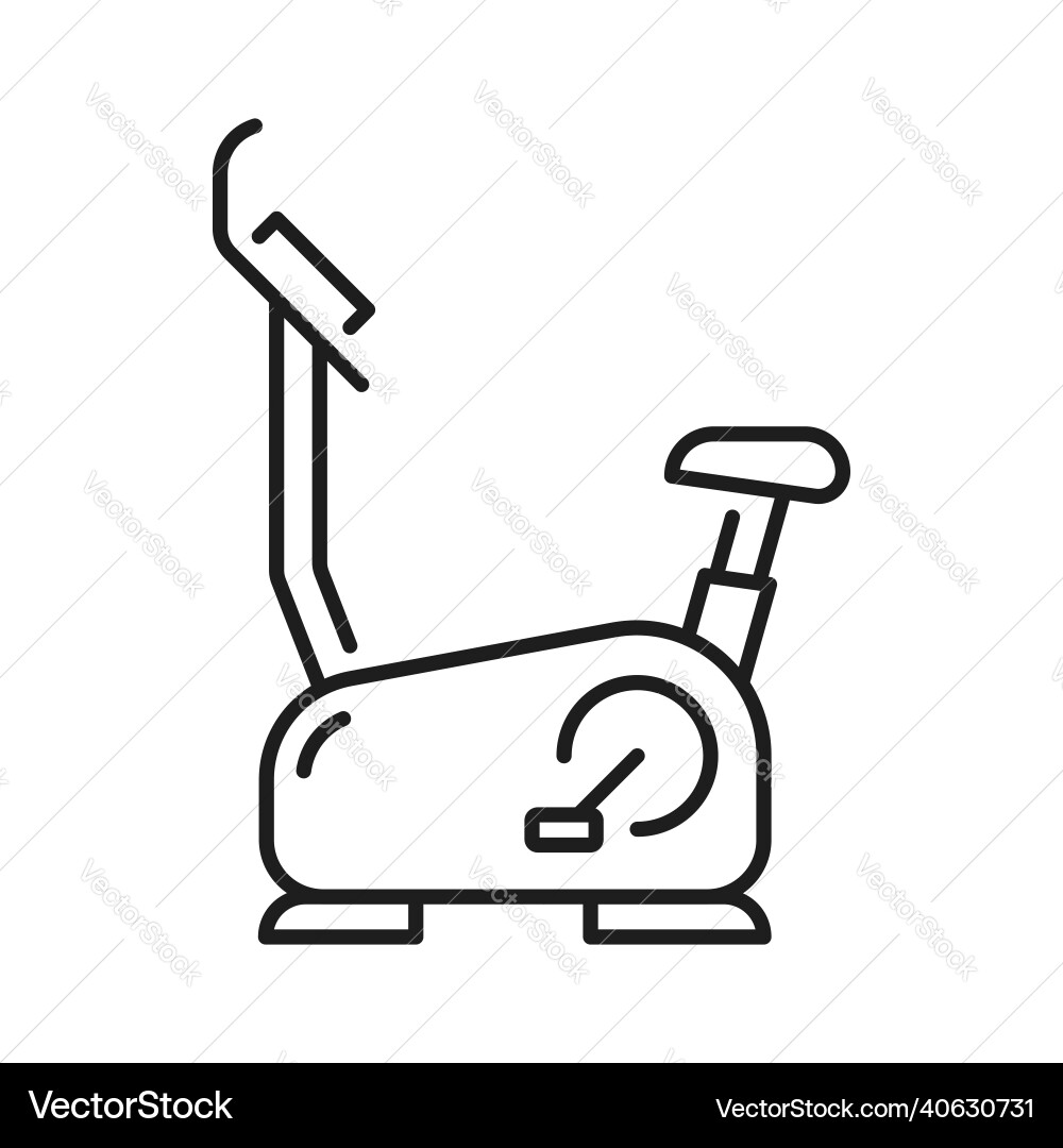 Exercise bike outline icon workout equipment sign Exercise bike outline icon workout equipment sign vector image