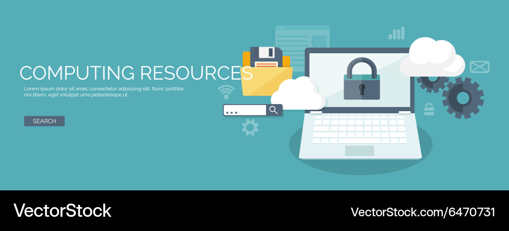 Flat cloud computing Vector Image