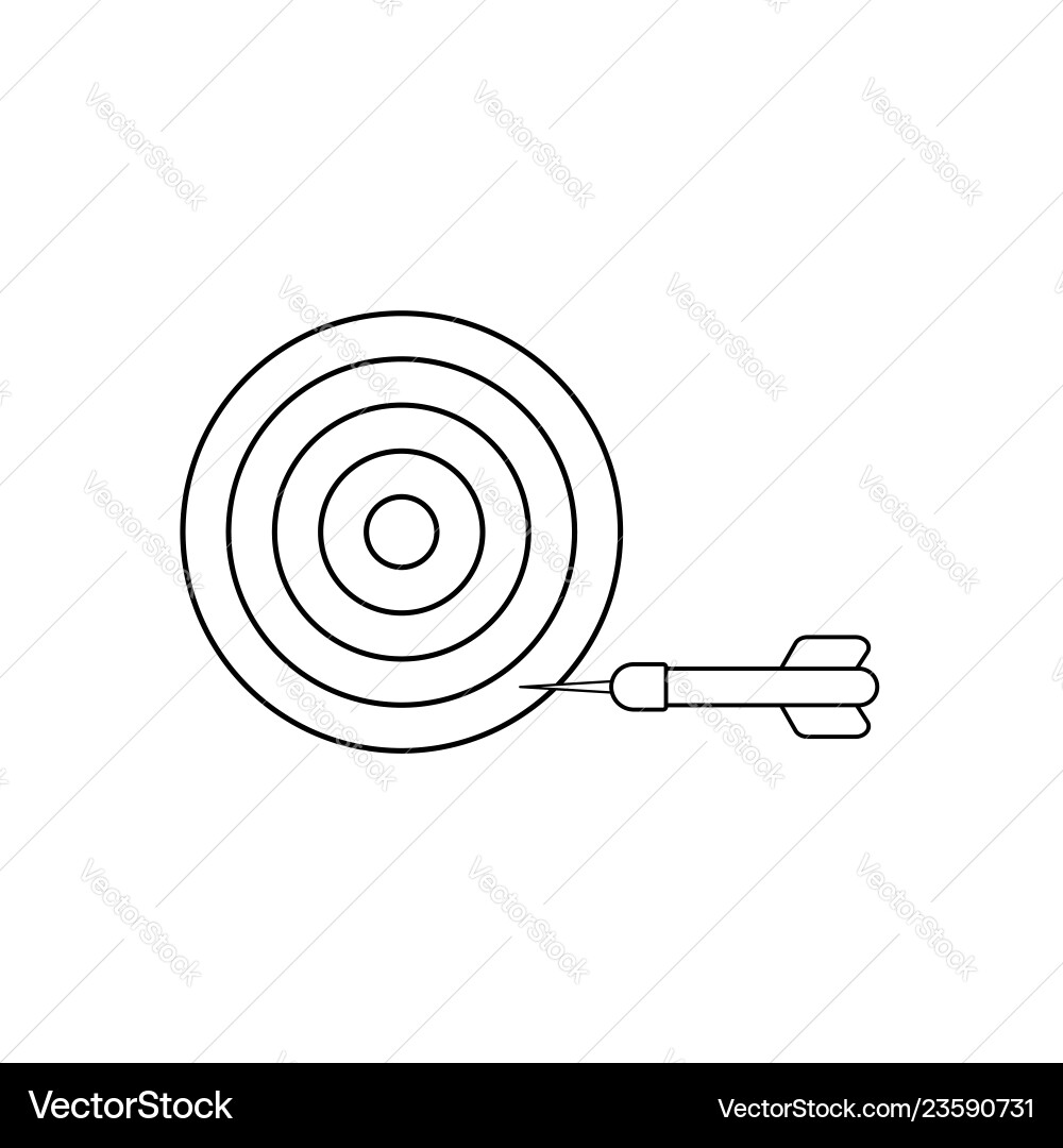 Flat design style concept of bullseye with dart Vector Image