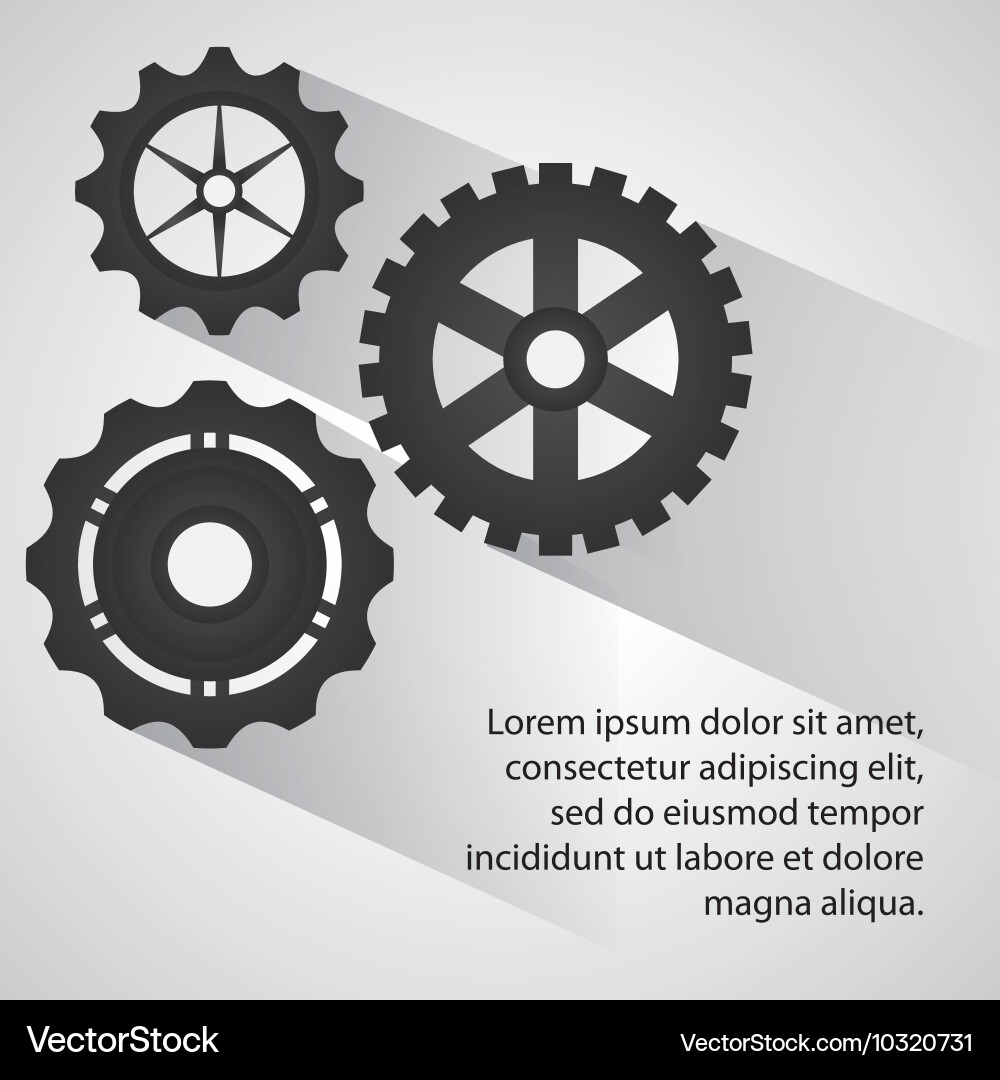 Gear cog machine part set design vector image