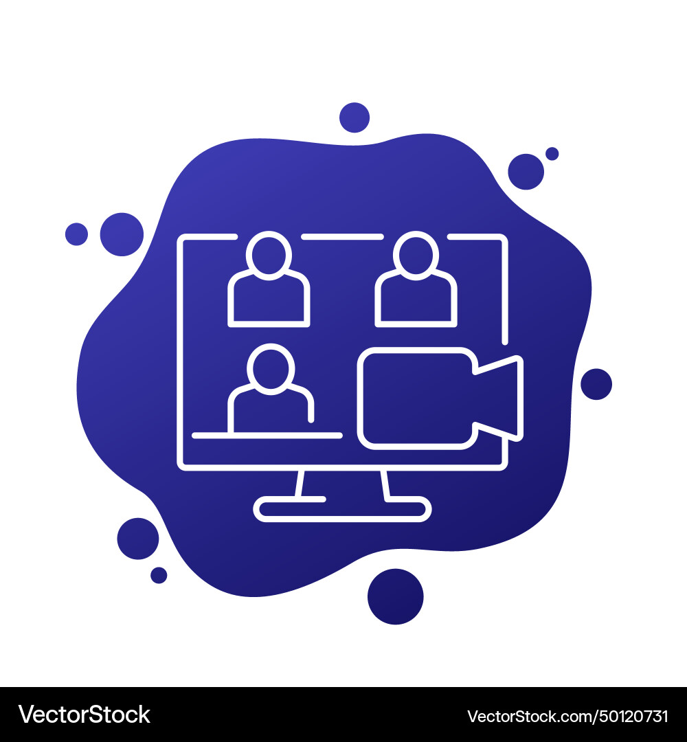 Group video call line icon for web and apps Vector Image