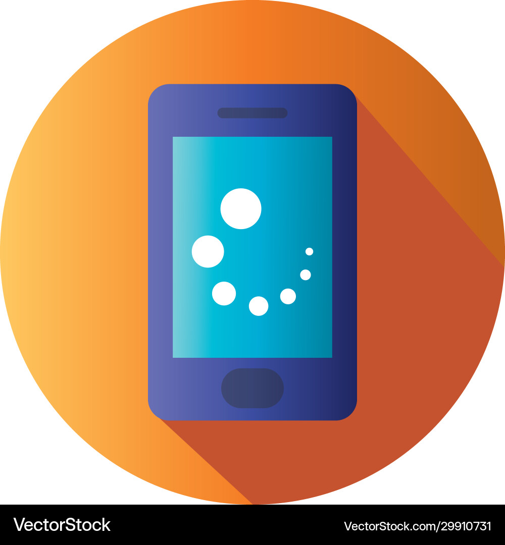Isolated digital smartphone block gradient style vector image