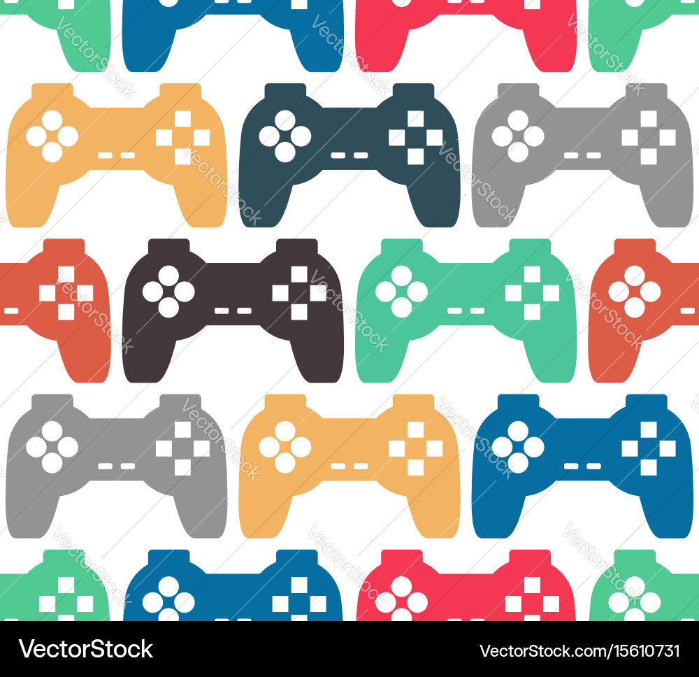 Joystick seamless pattern retro gamepad texture vector image