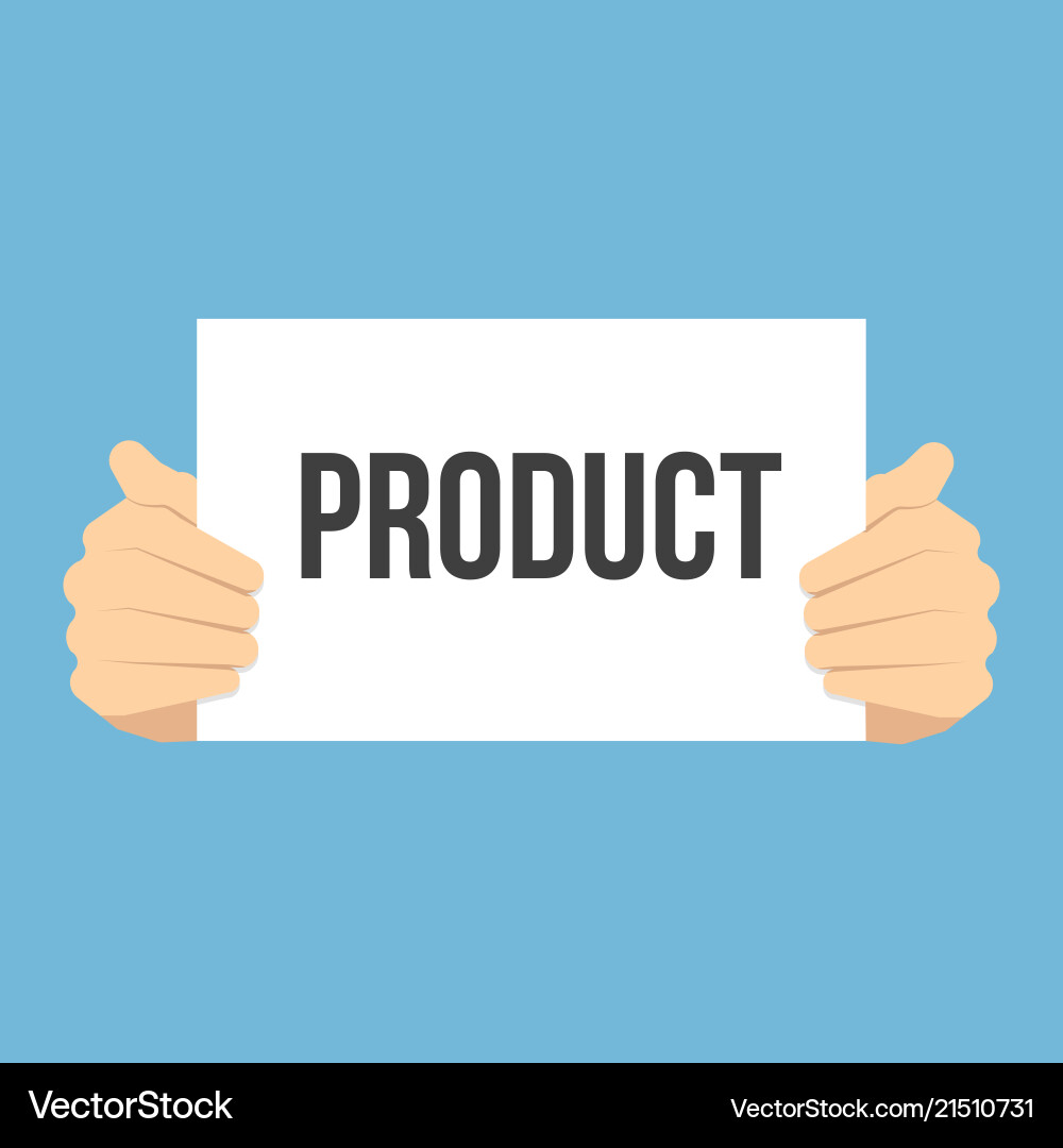 Man showing paper product text Man showing paper product text vector image