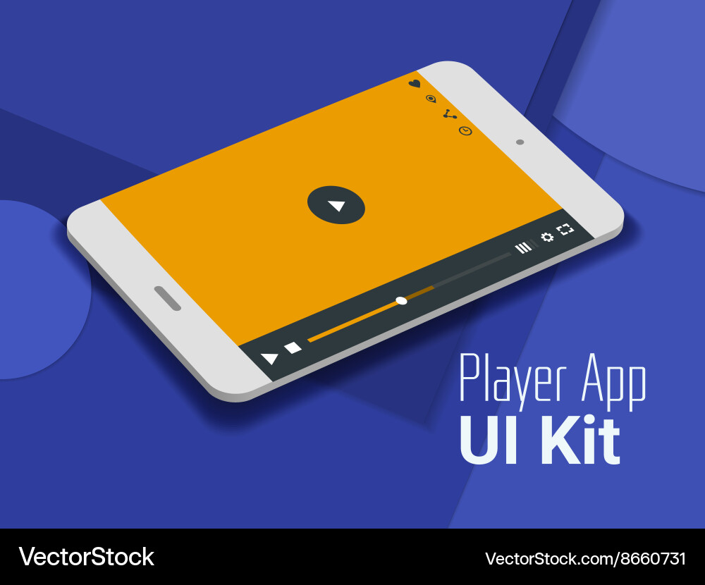 Media player mobile app ui smartphone mockup vector image