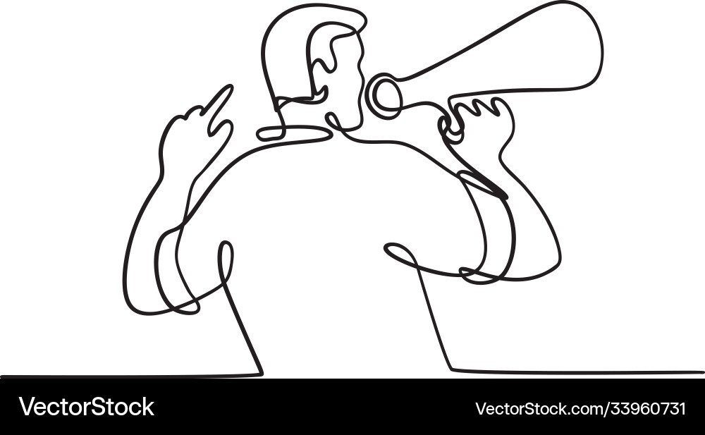Männliche Aktivistin oder Demonstranten mit Bullhorn Männliche Aktivistin oder Demonstranten mit Bullhorn vektorbild