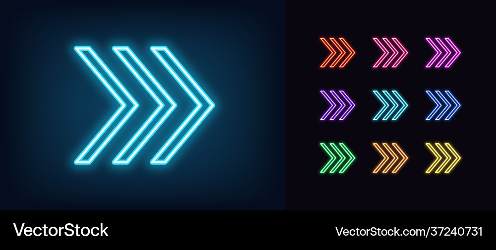 Neon arrow icon glowing swipe up sign Neon arrow icon glowing swipe up sign vector image