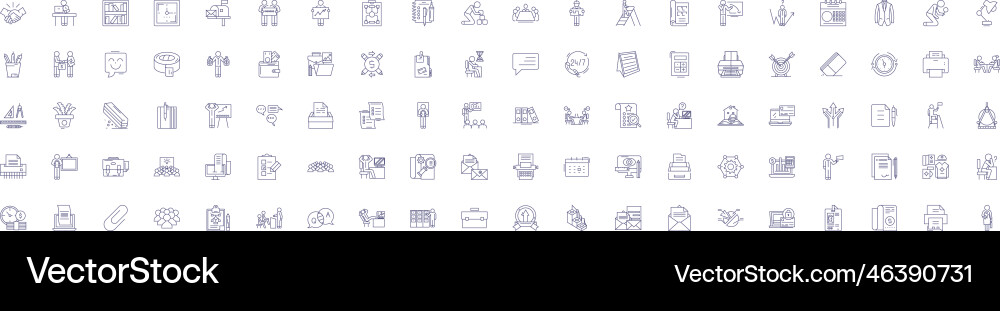 Office workflow line icons signs set design Office workflow line icons signs set design vector image