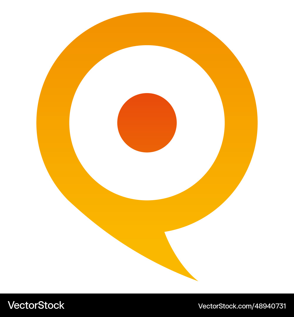 Orange pointer globe icon Orange pointer globe icon vector image