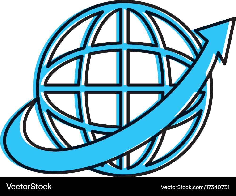 Planet with arrow icon vector image