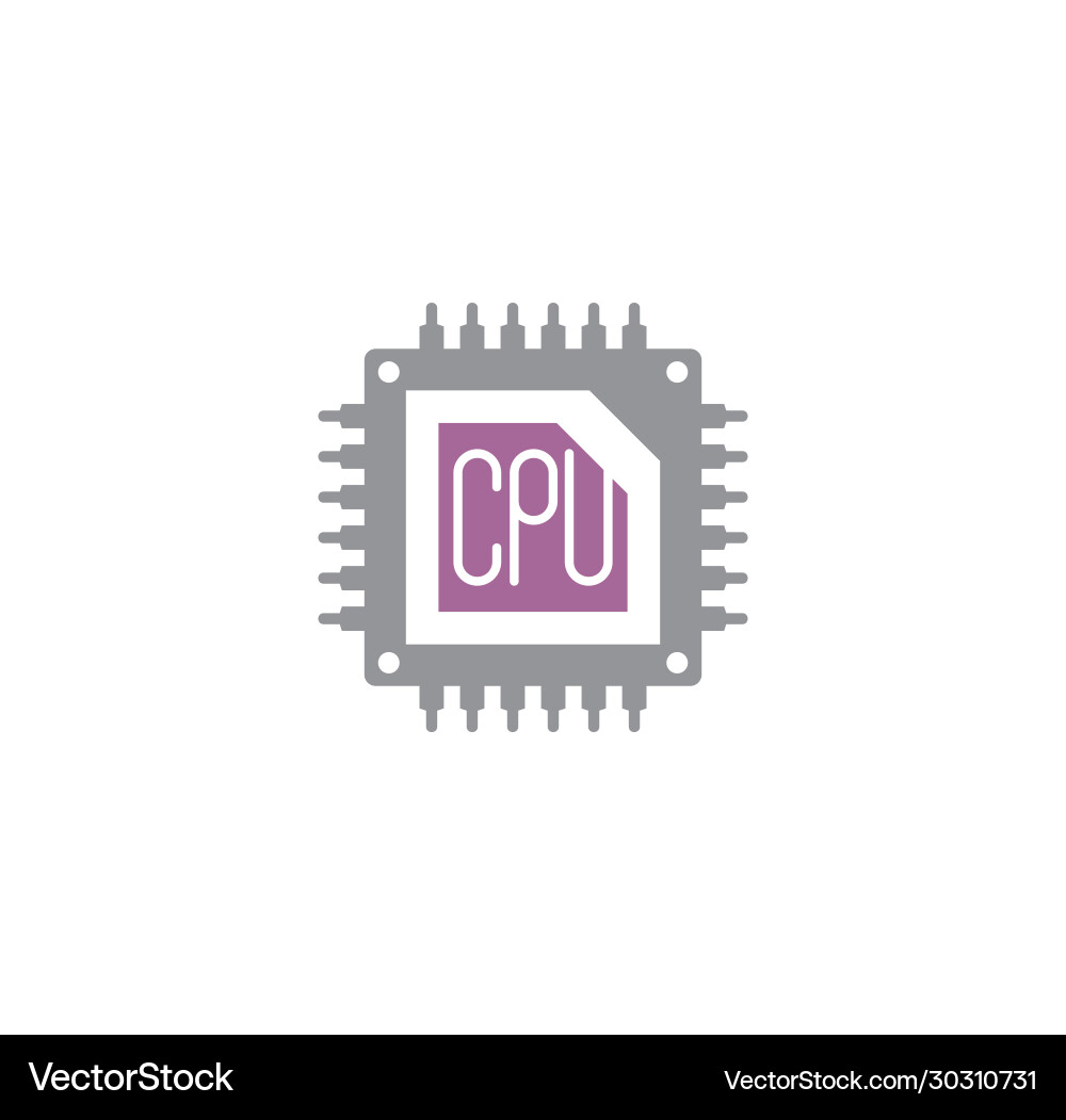 Processor chip related icon on background Processor chip related icon on background vector image