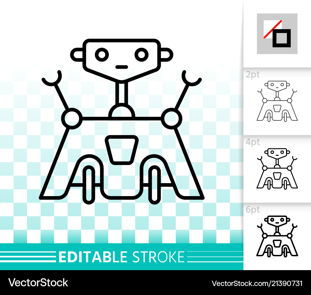 Robot simple black line icon Vector Image