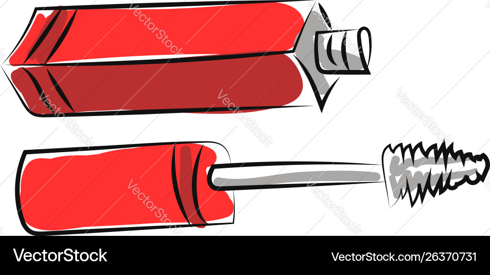 Rotes Make-up auf weißem Hintergrund Rotes Make-up auf weißem Hintergrund vektorbild