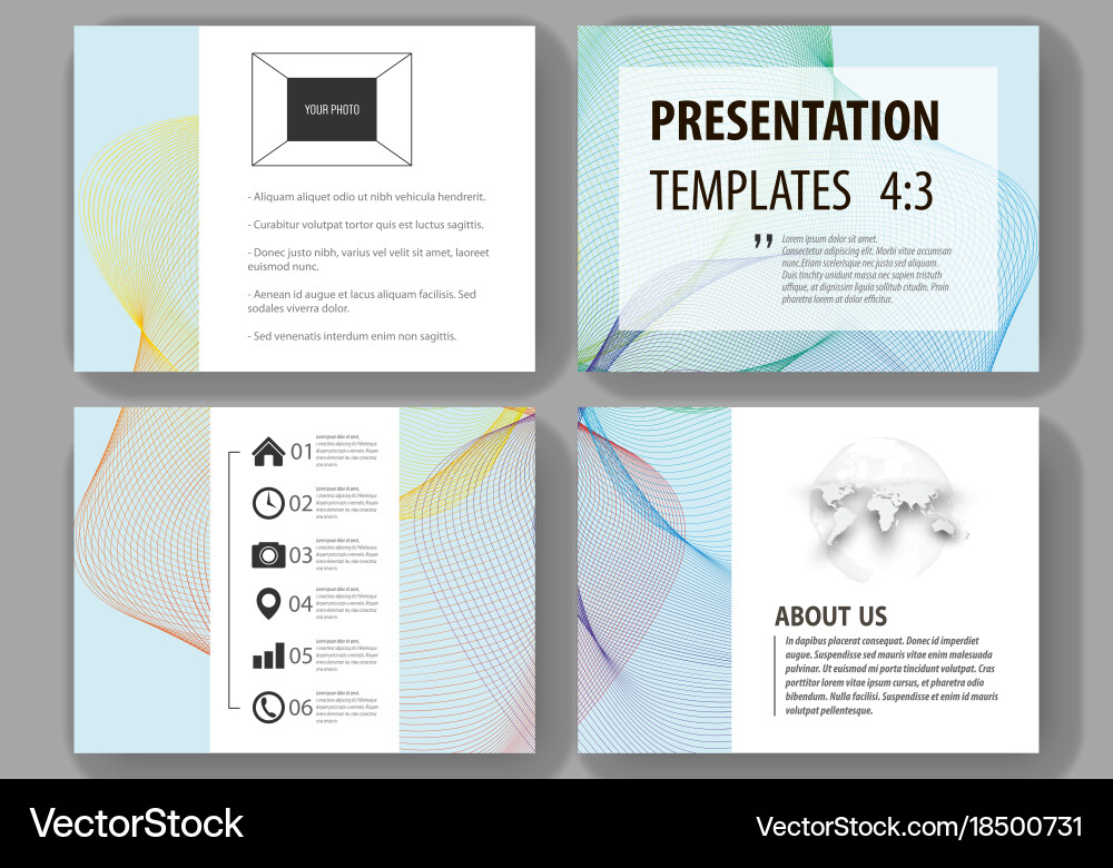 Set of business templates for presentation slides vector image