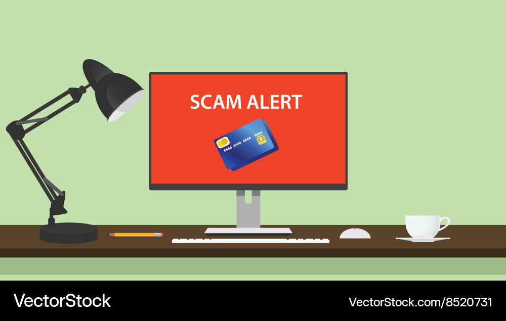 Spam alert and danger with computer Vector Image