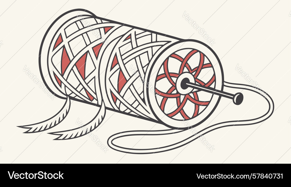 Spool of neatly wound thread design generative ai Vector Image